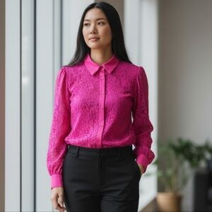 Fuchsia Lace Blouse